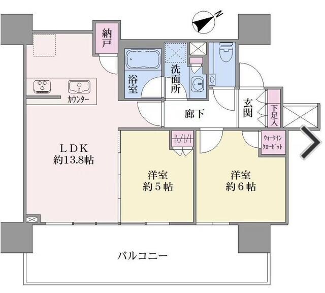 不動前駅 徒歩5分 7階の物件間取画像