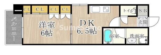 桜川駅 徒歩7分 6階の物件間取画像