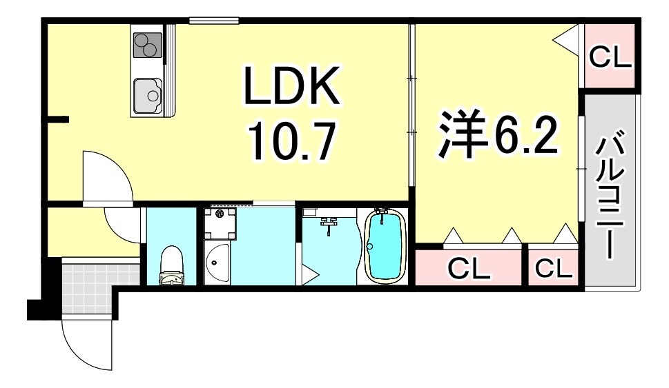 園田駅 徒歩10分 1階の物件間取画像