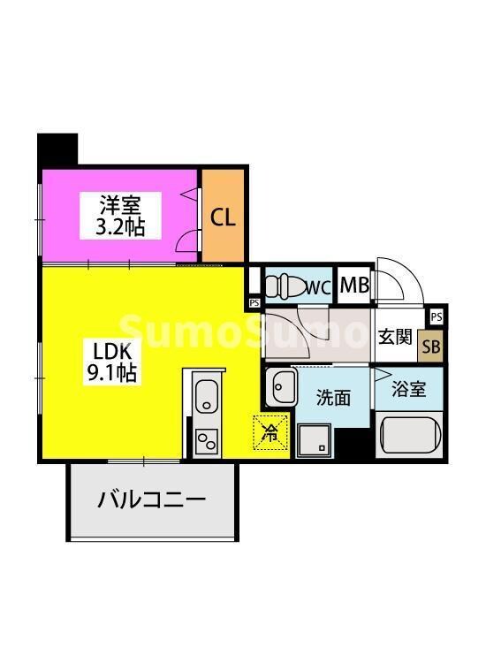 井尻駅 徒歩4分 3階の物件間取画像