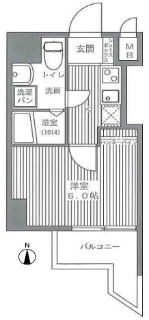 谷町四丁目駅 徒歩1分 6階の物件間取画像