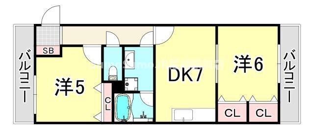 武庫之荘駅 徒歩14分 2階の物件間取画像