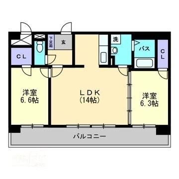 竹下駅 徒歩10分 5階の物件間取画像