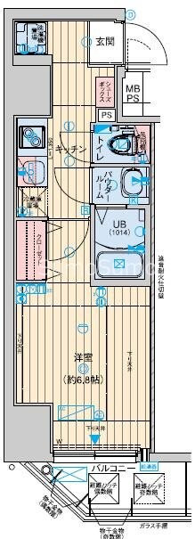 恵美須町駅 徒歩5分 12階の物件間取画像