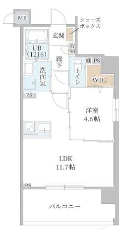 谷町九丁目駅 徒歩3分 9階の物件間取画像