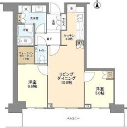 福島駅 徒歩8分 46階の物件間取画像