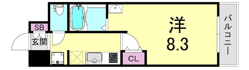 クレストコート難波サウスの物件間取画像