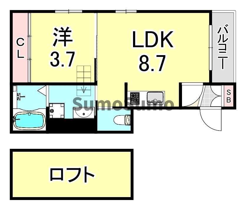 御幣島駅 徒歩8分 2階の物件間取画像