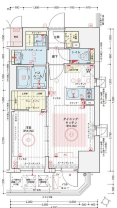 エステムコート難波サウスプレイスⅦリアンの物件間取画像