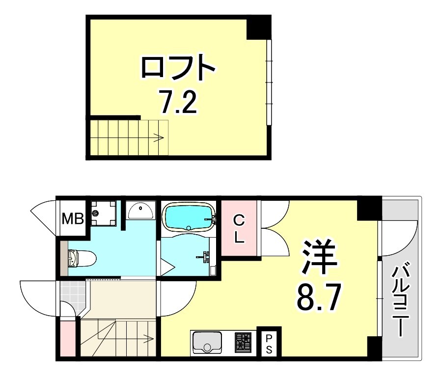 姫島駅 徒歩3分 2階の物件間取画像