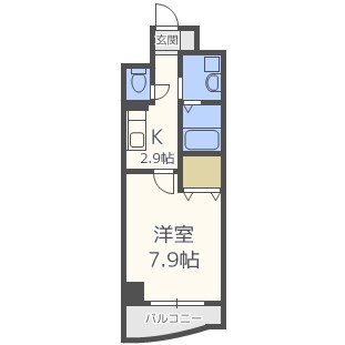 恵美須町駅 徒歩3分 5階の物件間取画像