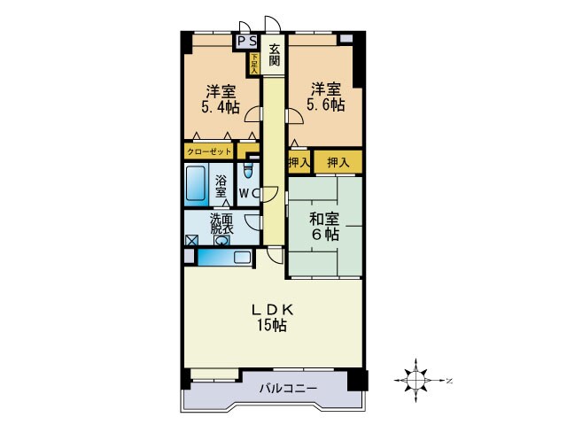 箱崎駅 徒歩7分 8階の物件間取画像