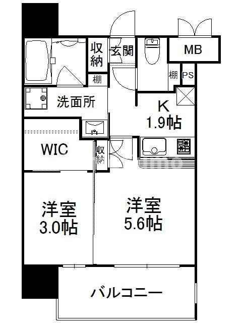 薬院駅 徒歩2分 4階の物件間取画像