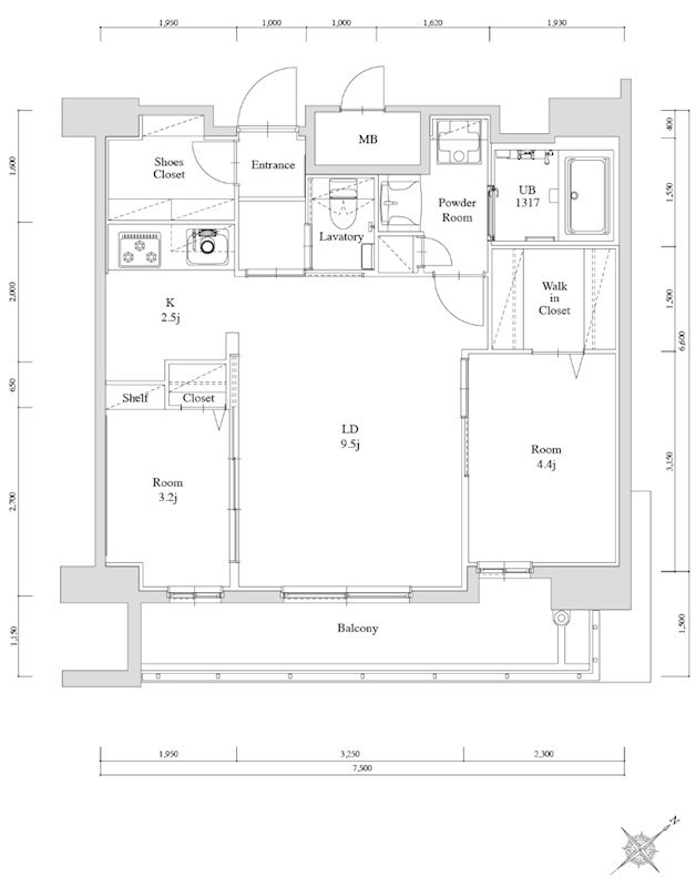 博多駅 徒歩15分 12階の物件間取画像