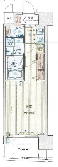 谷町四丁目駅 徒歩1分 13階の物件間取画像