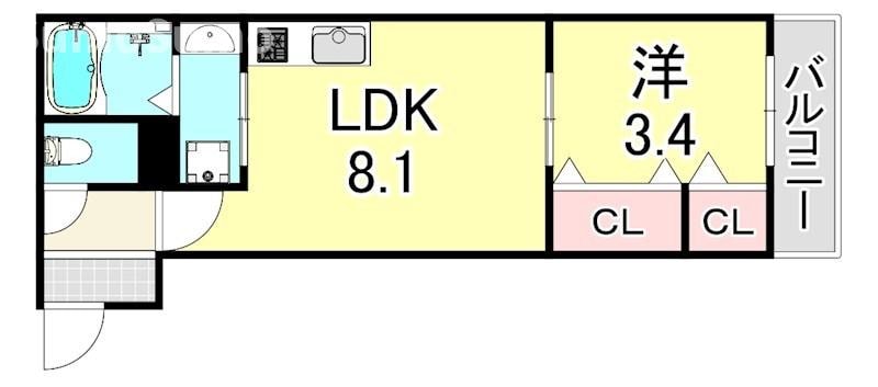 大物駅 徒歩6分 2階の物件間取画像