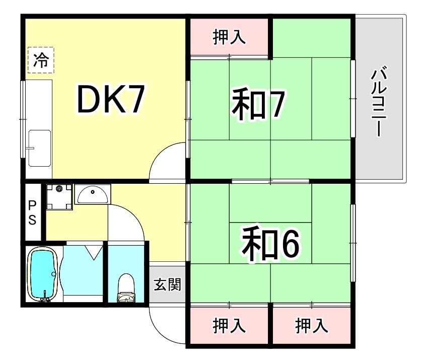 立花駅 徒歩9分 2階の物件間取画像