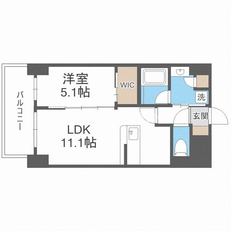 ＪＲ難波駅 徒歩5分 5階の物件間取画像