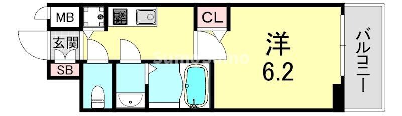 日本橋駅 徒歩5分 7階の物件間取画像