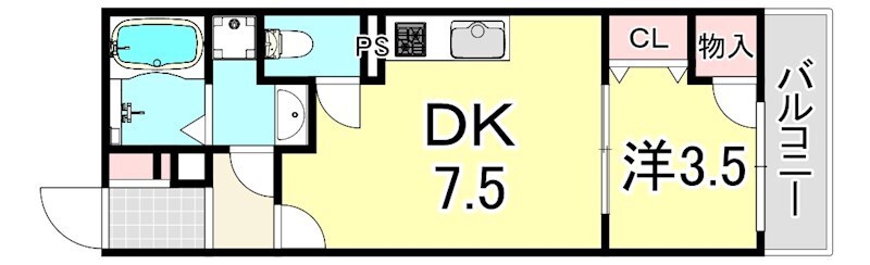 園田駅 徒歩8分 3階の物件間取画像