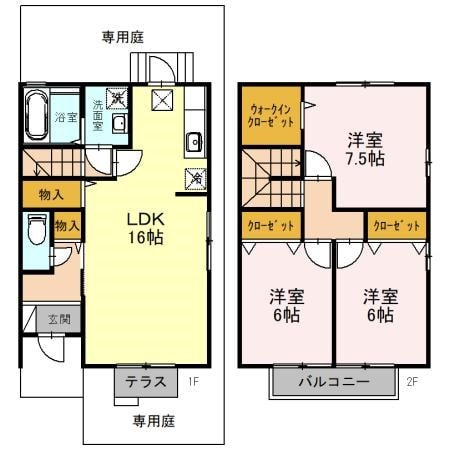 樋口タウンハウスA棟の物件間取画像