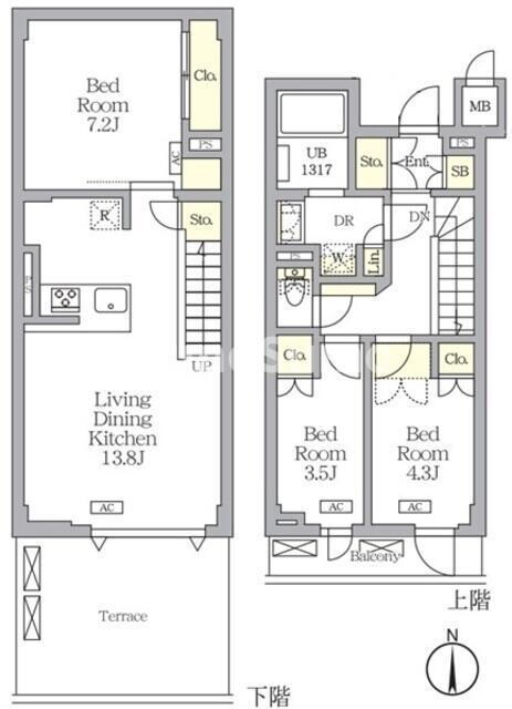 アジールコート都立大学の物件間取画像