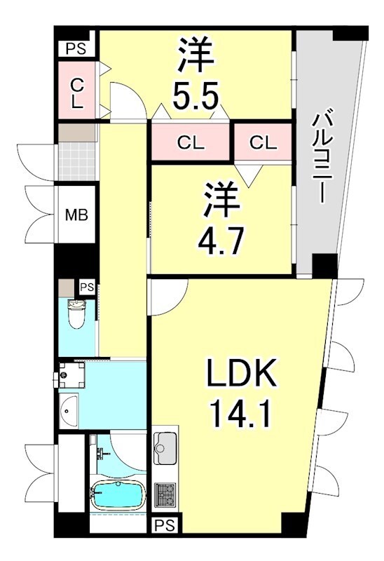 江坂駅 徒歩4分 6階の物件間取画像