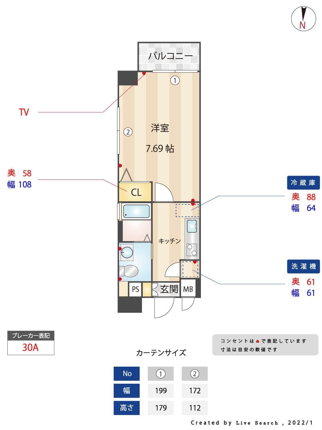 渡辺通駅 徒歩5分 7階の物件間取画像