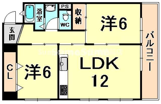 グリーンハイツ武庫之荘の物件間取画像