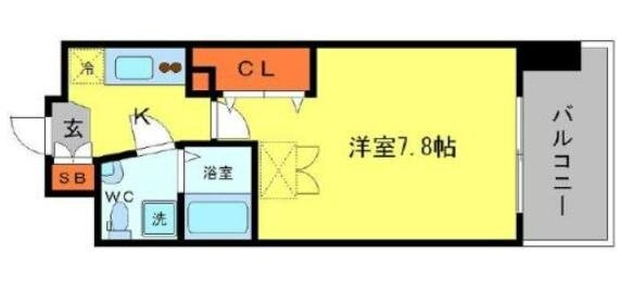 大阪難波駅 徒歩7分 6階の物件間取画像