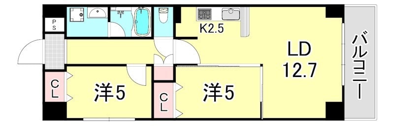 豊津駅 徒歩2分 2階の物件間取画像