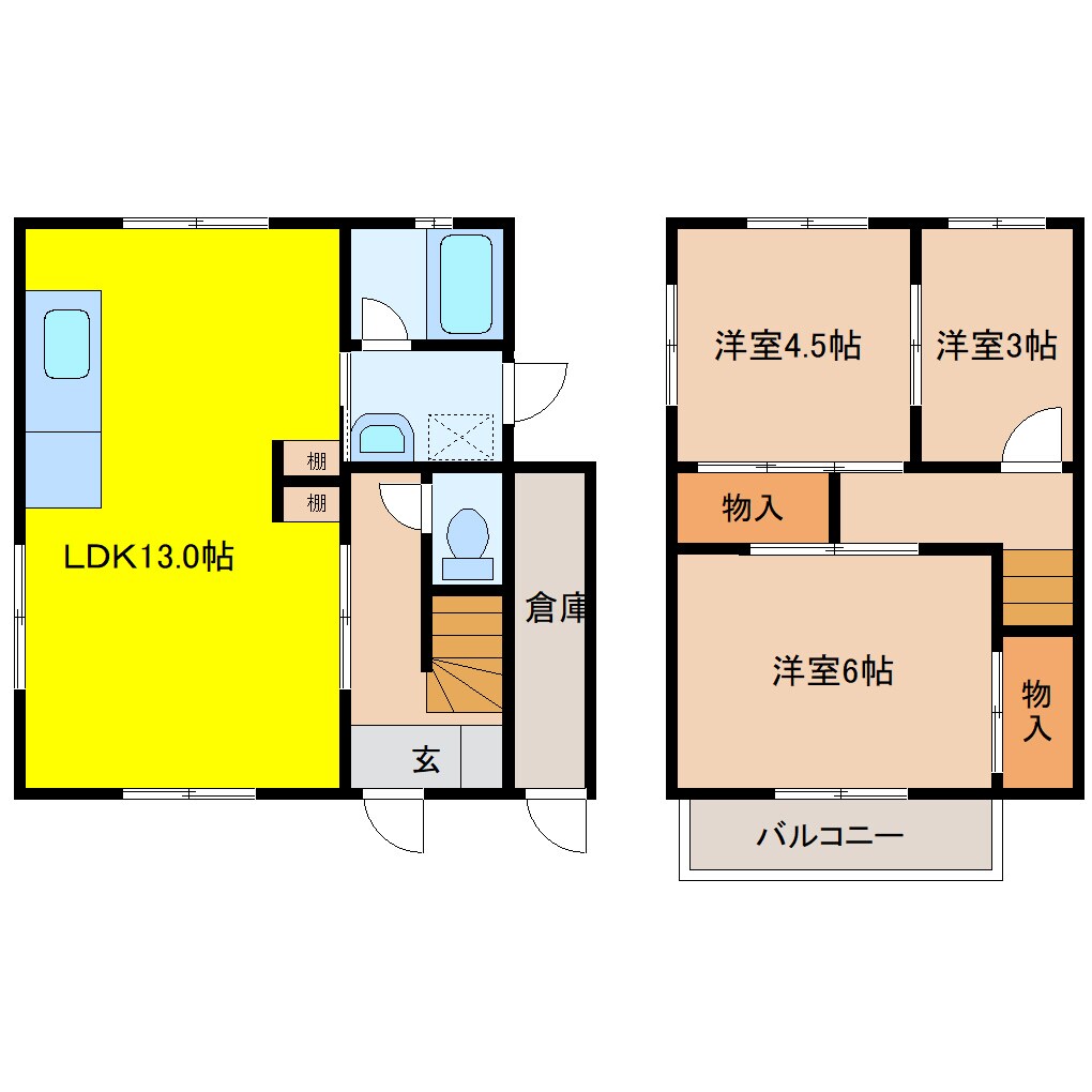 中津戸建の物件間取画像