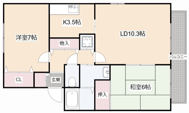 フラット真上の物件間取画像