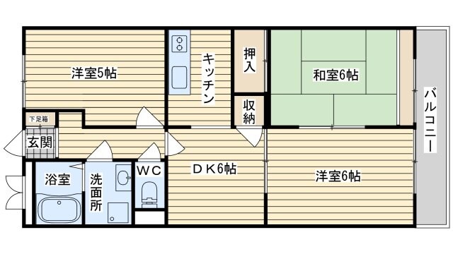 ヴェル・ドミールB棟の物件間取画像