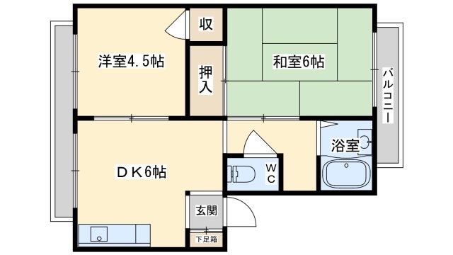 メロディーハイツ高槻Ⅰの物件間取画像