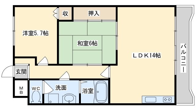 ウエストハイツP1の物件間取画像