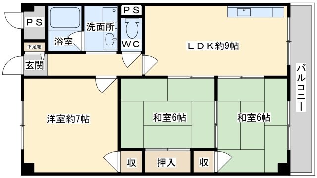 バーンフリート真上の物件間取画像