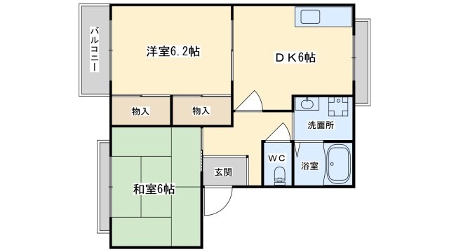 メゾンフラテS棟の物件間取画像