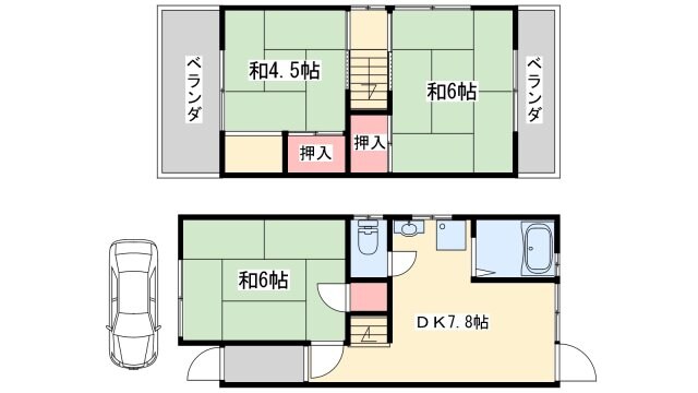 川西町1丁目26貸家の物件間取画像