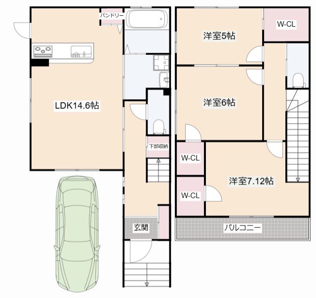 仮称）高槻市登美の里町テラスハウスPJ（1号地）の物件間取画像