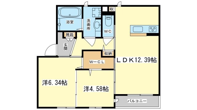 エストニュアージュの物件間取画像