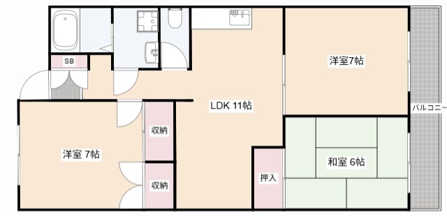 パステル新堂の物件間取画像