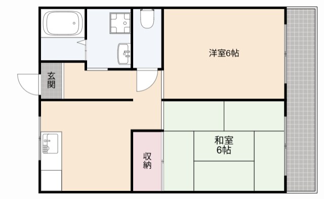 水尾グリーンハイツ　C棟の物件間取画像