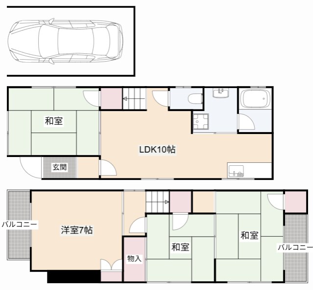 淀の原町68-5戸建の物件間取画像
