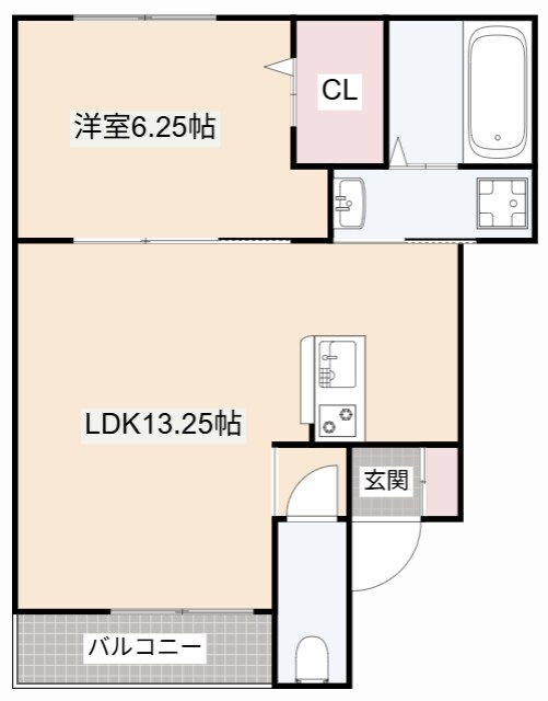 エピーク下中条A棟の物件間取画像
