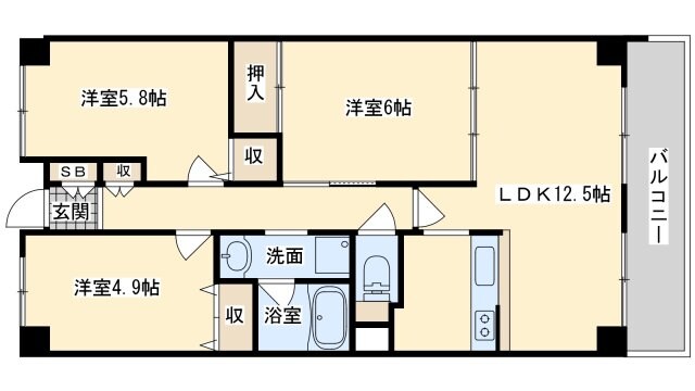 サワン東太田の物件間取画像