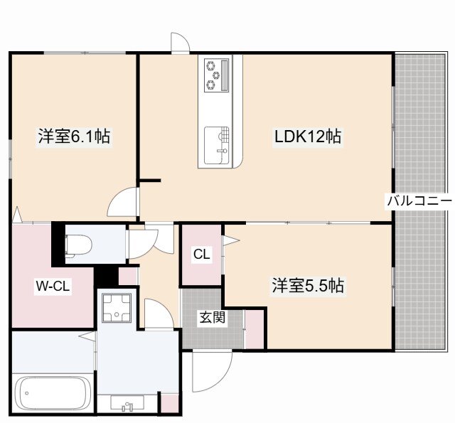 エスポワールルミエールの物件間取画像