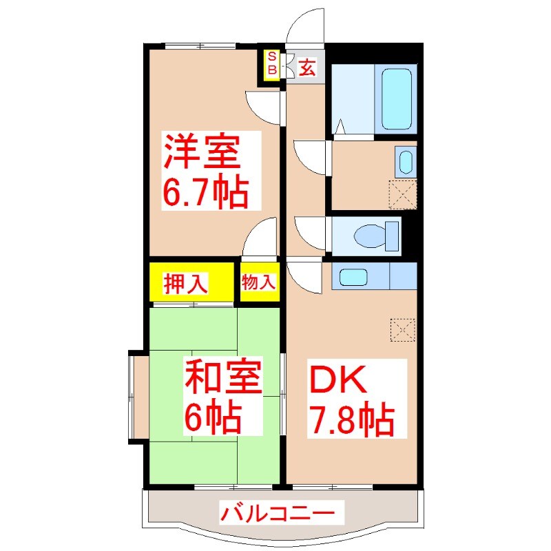 エクセルライフ宇都の物件間取画像