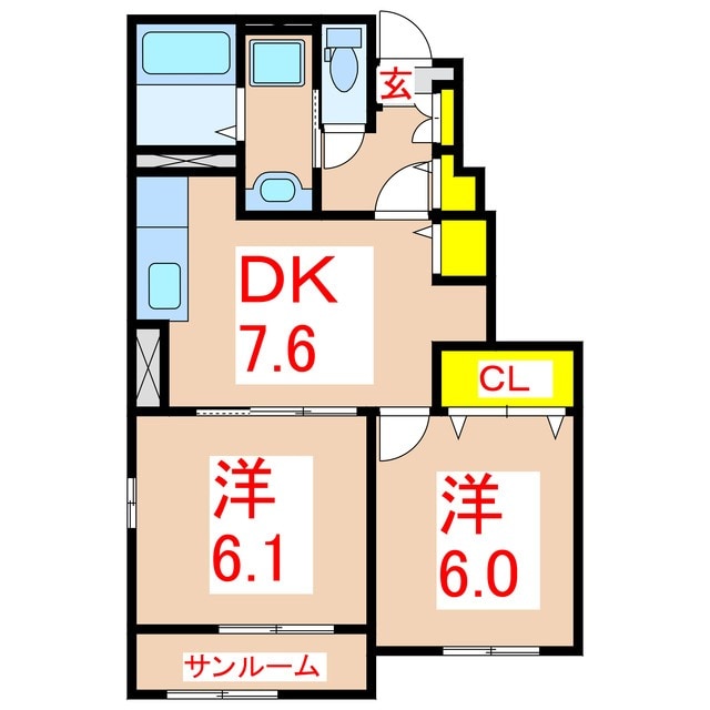 ヴァンヴェール吉野Ⅰの物件間取画像