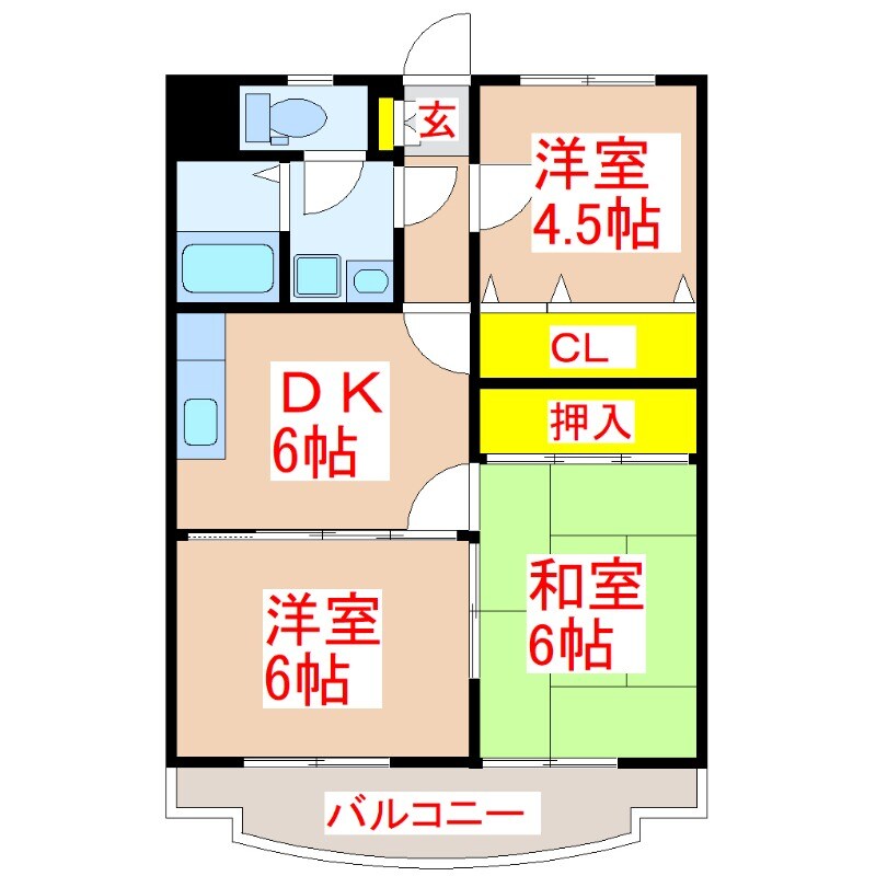 ソレイユ岩戸の物件間取画像